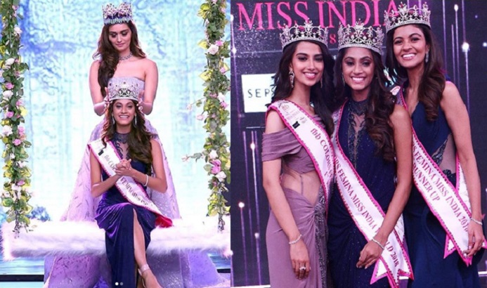 मानुषी चिल्लर ने कुछ इस तरह पहनाया अनुकृति वास को Miss India 2018 का ताज