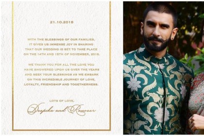 Deepika Padukone & Ranveer Singh का Wedding Card आया सामने, देखिये कैसे दोनों ने अपनी शादी की WEDDING ANNOUNCEMENT की..