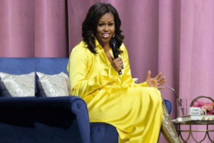 Michelle Obama gold boots