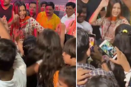 Sapna Choudhary viral video actress dancing with children and they started to shoot video