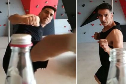 Akshay Kumar did Bottle Cap Challenge shares video on social media Jason Statham