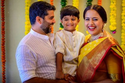 Sameera Reddy blessed with a baby girl shares first photo on instagram husband Akshai Varde