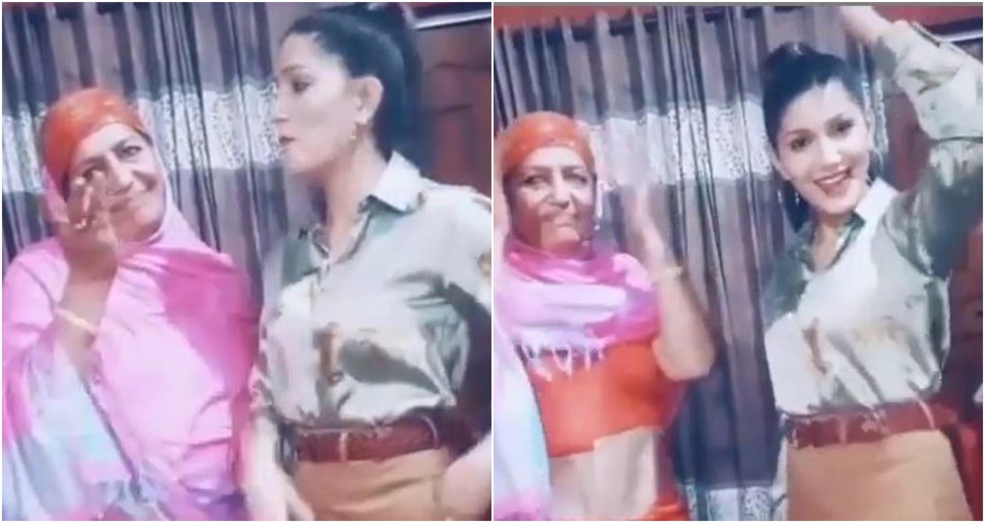 Sapna Choudhary Dance Video:सपना चौधरी ने माँ के साथ गजबन पानी पर लगाए जोरदार ठुमके,देखें Video