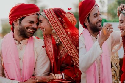 Rajkummar Rao and Patralekhaa wedding: लाल जोड़े में पत्रलेखा-सिल्क कुर्ते में राजकुमार राव! देखें तस्वीरें 