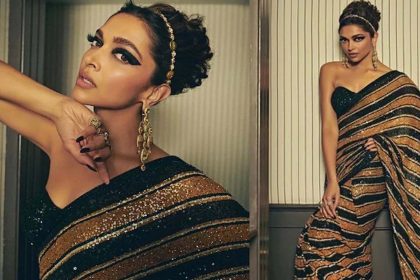 Deepika Padukone Cannes Look: ब्लैक-गोल्डन शिमरी साड़ी में दीपिका पादुकोण का गॉर्जियस लुक, देखें फोटोज