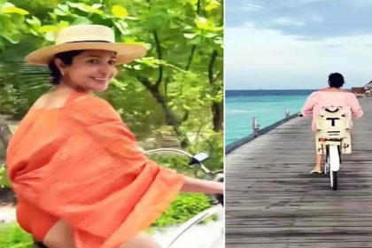 Anushka-Vamika Cycling: अनुष्का शर्मा ने बेटी वामिका संग चलाई साइकिल!  शेयर किया मालदीव का अनदेखा वीडियो