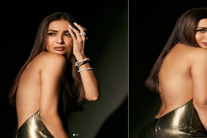 गोल्डन कलर की बैकलेस ड्रेस में Malaika Arora का स्टनिंग लुक, वायरल हुईं फोटोज