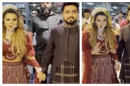 Rakhi Sawant बॉयफ्रेंड Adil Durrani के साथ पहुंची कैंसर अवेयरनेस इवेंट में, मैरून लहंगे में दिखी खूबसूरत