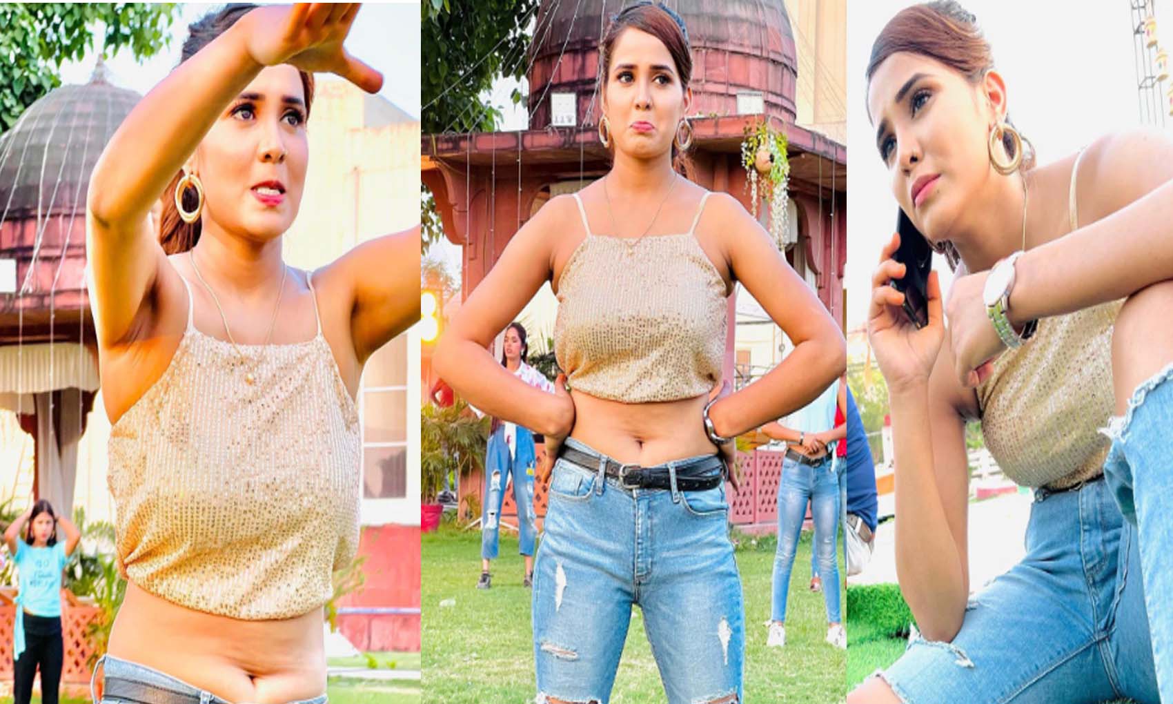 Bhojpuri Actress Zoya Khan Photos: जोया खान ने क्रॉप टॉप पहन ढाया कहर, फैंस बोले पूरे कपड़े पहना करो नहीं तो…