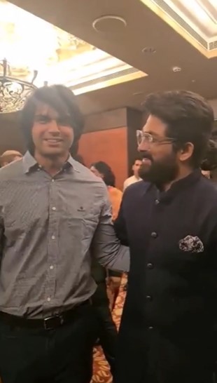 Allu Arjun With Olympic champion Neeraj Chopra