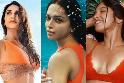 Bollywood Actress Orange Bikini Look